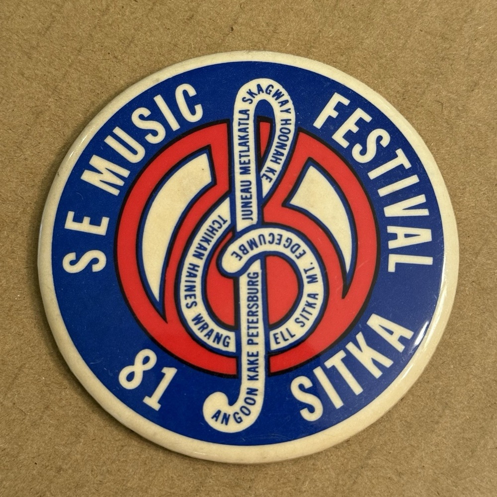 SE Music Festival Note Sitka Alaska 1981 Pinback Button Pin Round Circle READ